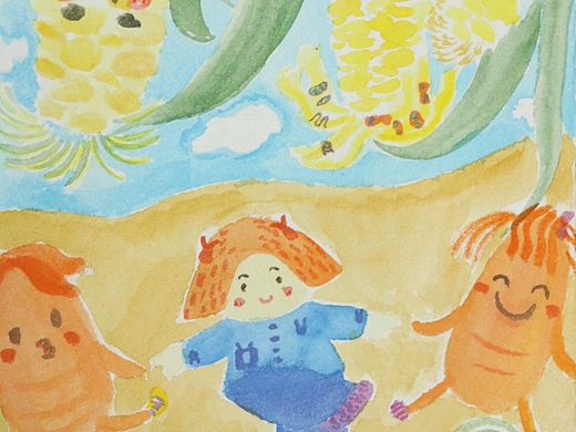 儿童画疗愈“我和蔬菜做朋友”