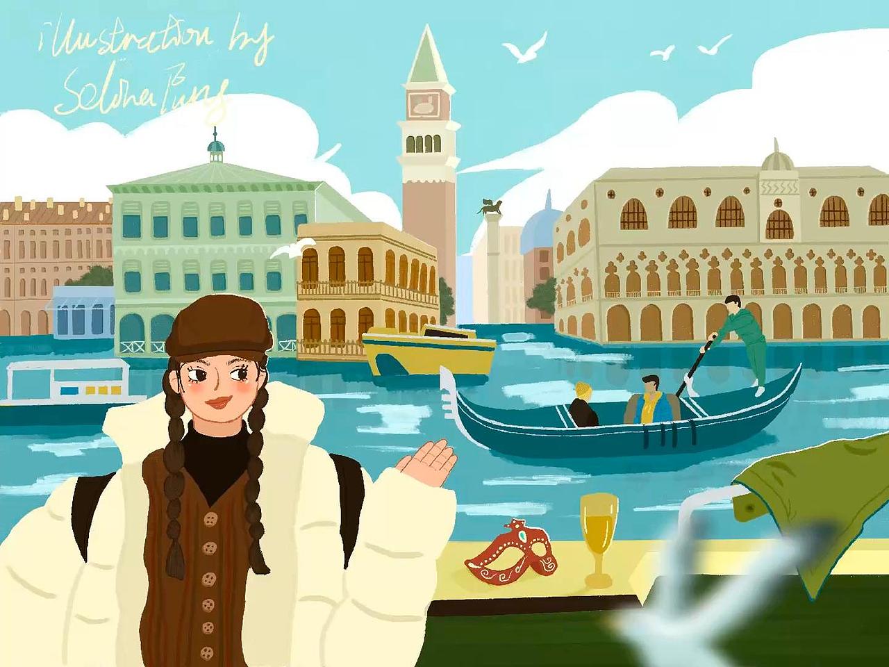 原创插画｜威尼斯（图ZMzk4NTA0MzUy） - 创作习作 - 站酷设计师SeLinaFunG原创素材 - 站酷ZCOOL