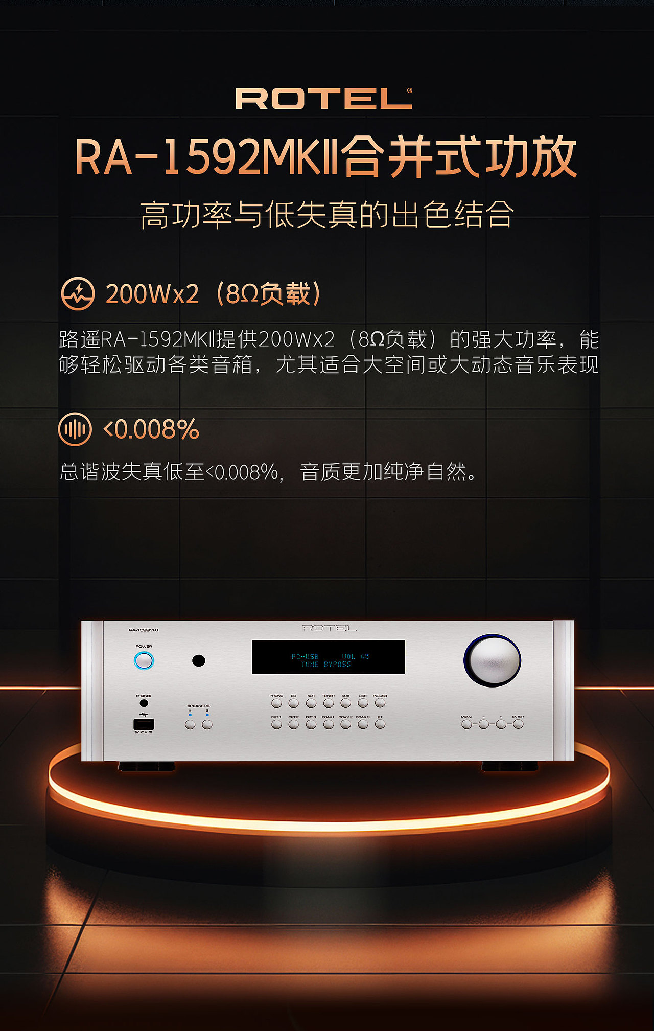 路遥ROTEL-RA-1592MKII合并式功放