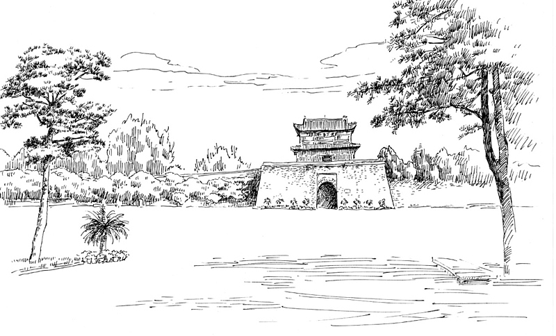 钢笔画手绘美景