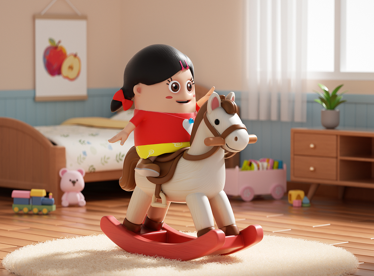 骑木摇马的安安