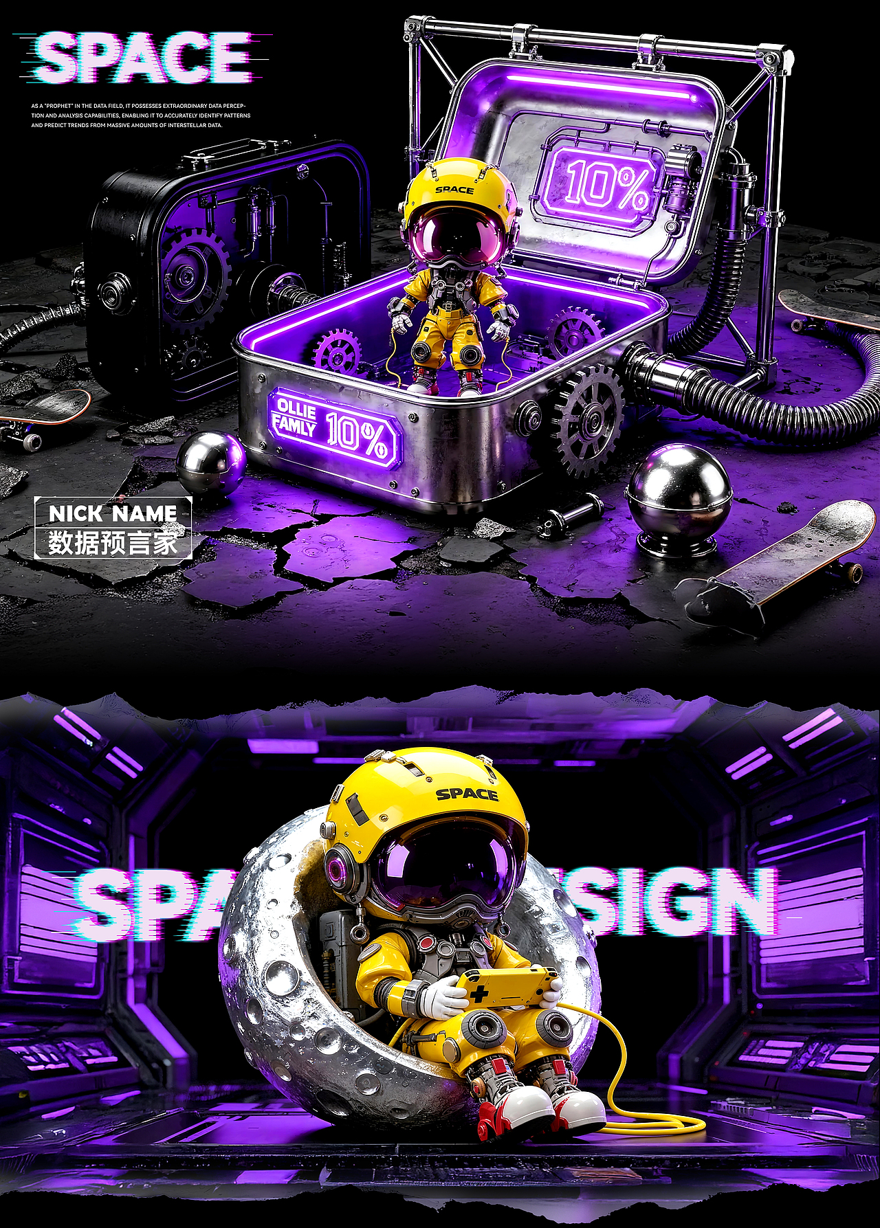 AIGC视觉 | 太空人IP设计