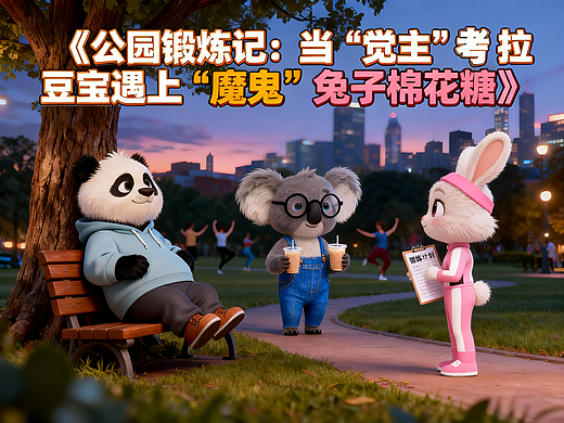 熊猫阿达和它的朋友们之《公园锻炼记:当“觉主”考拉