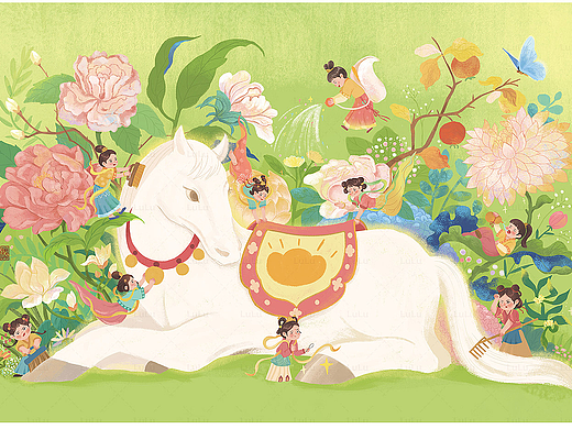 2026丙午马年 马上有钱花新年插画贺图