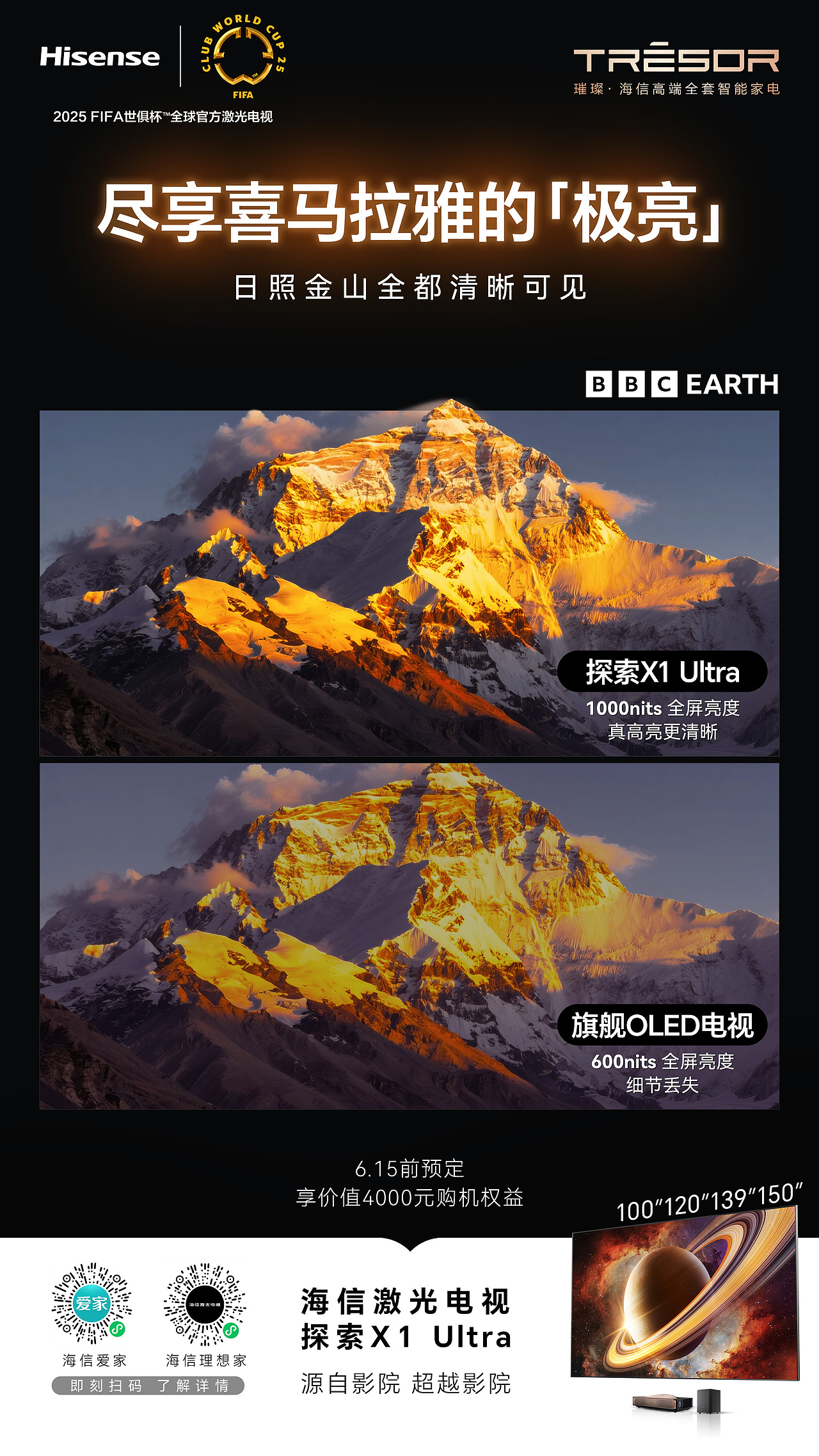 激光电视新品功能海报 预热创意海报 |锐意唯尚