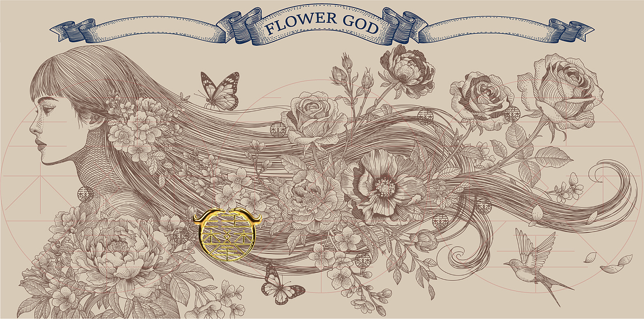花神茹伊纹时尚插画设计/版画（图ZMzk4NTcwNDY0） - 商业插画 - 站酷设计师鲲鹏设计插画汪攀原创素材 - 站酷ZCOOL