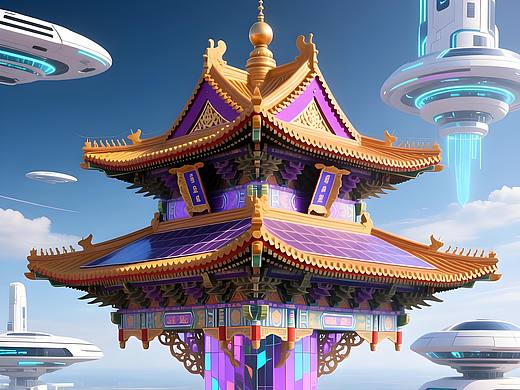 赛博国风建筑:传统与未来的商业创意融合
