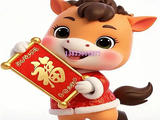 2026年马年吉祥物卡通马公仔雕塑形象商场美陈景观布置