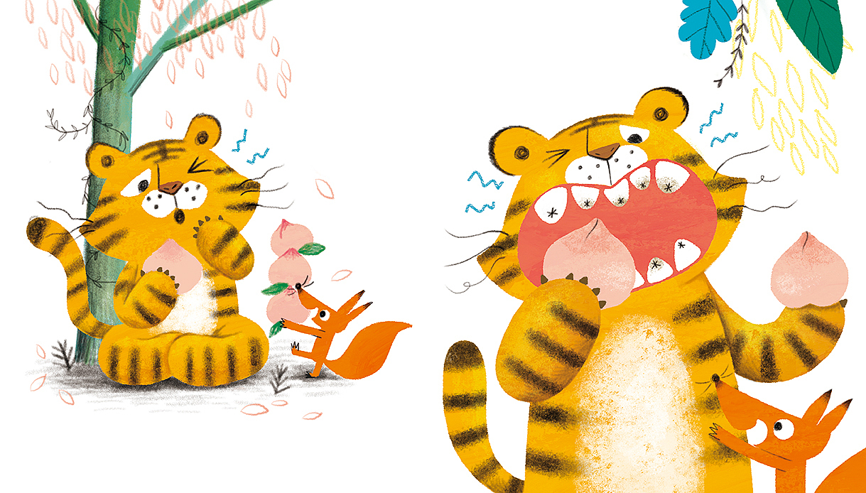 没有牙齿的大老虎（图ZMzk4NjEzMDY0） - 绘本 - 站酷设计师橘兔_x原创素材 - 站酷ZCOOL