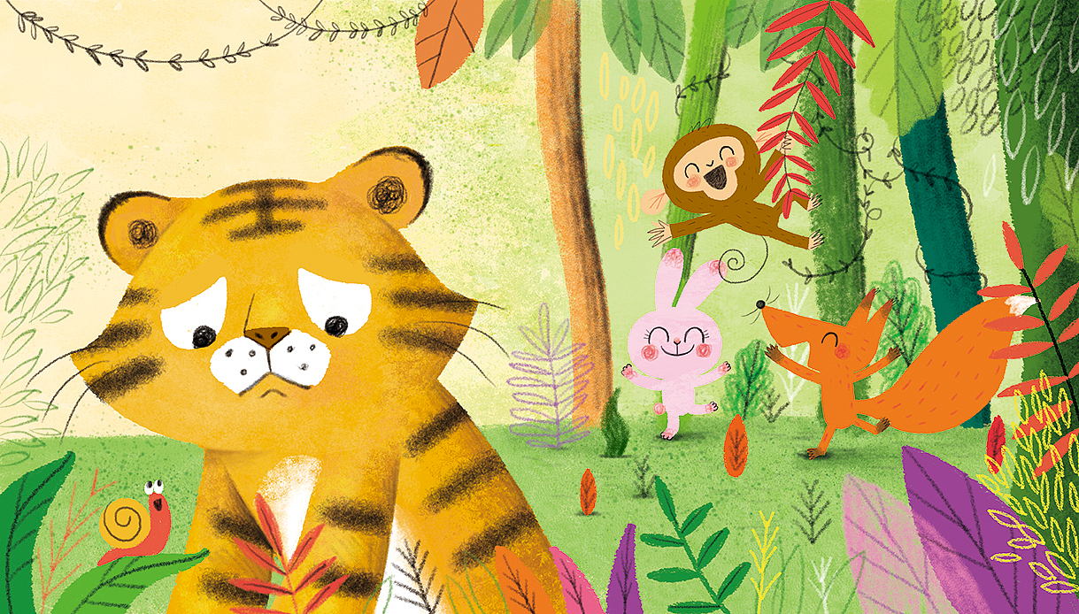 没有牙齿的大老虎（图ZMzk4NjEzMDg4） - 绘本 - 站酷设计师橘兔_x原创素材 - 站酷ZCOOL