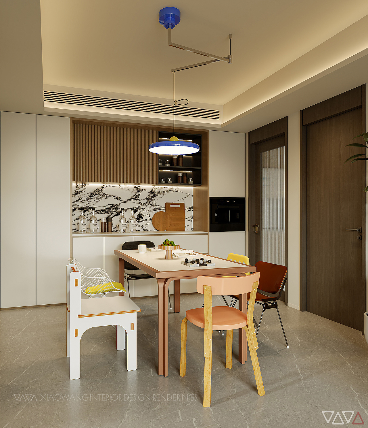 混搭风 客餐厅效果图（图ZMzk4NjMwMjU2） - 家装设计 - 站酷设计师地平线室内效果图原创素材 - 站酷ZCOOL