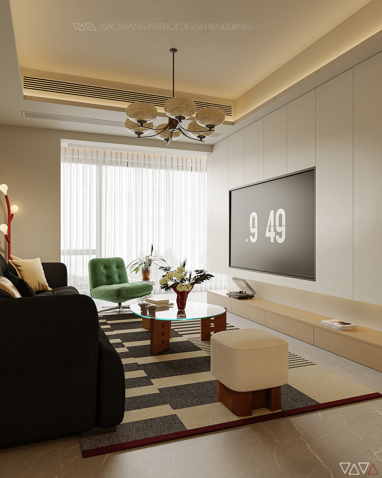 混搭风 客餐厅效果图（图ZMzk4NjMwMjY4） - 家装设计 - 站酷设计师地平线室内效果图原创素材 - 站酷ZCOOL