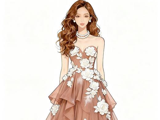 花朵礼服裙效果展示（个人主页-ZNzI3NTI2NjA=） - 正装/礼服 - 站酷设计师穿悦原创素材 - 站酷ZCOOL