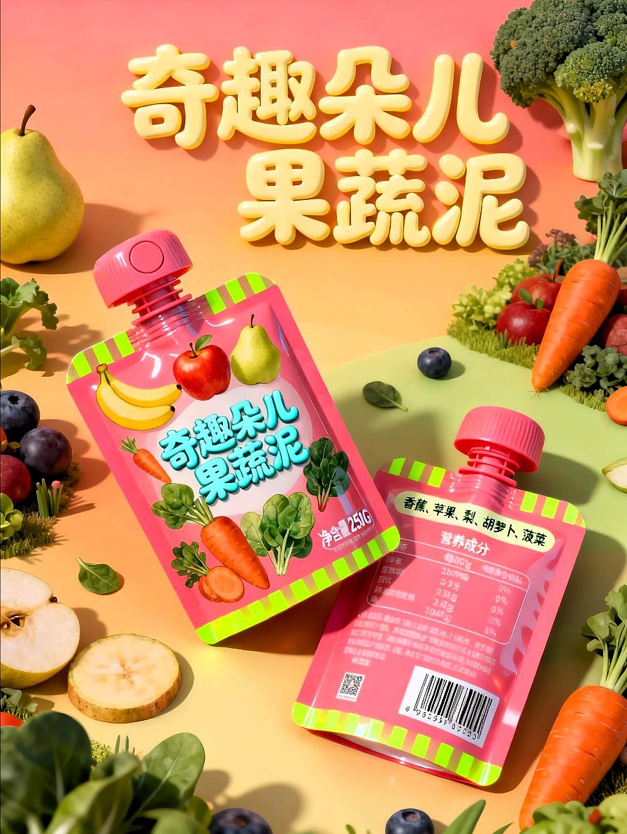 奇趣朵儿婴幼儿品牌产品设计/包装设计/AIGC设计/海报（图ZMzk4NjQ1NjYw） - AI作品 - 站酷设计师风中的玫瑰耶原创素材 - 站酷ZCOOL