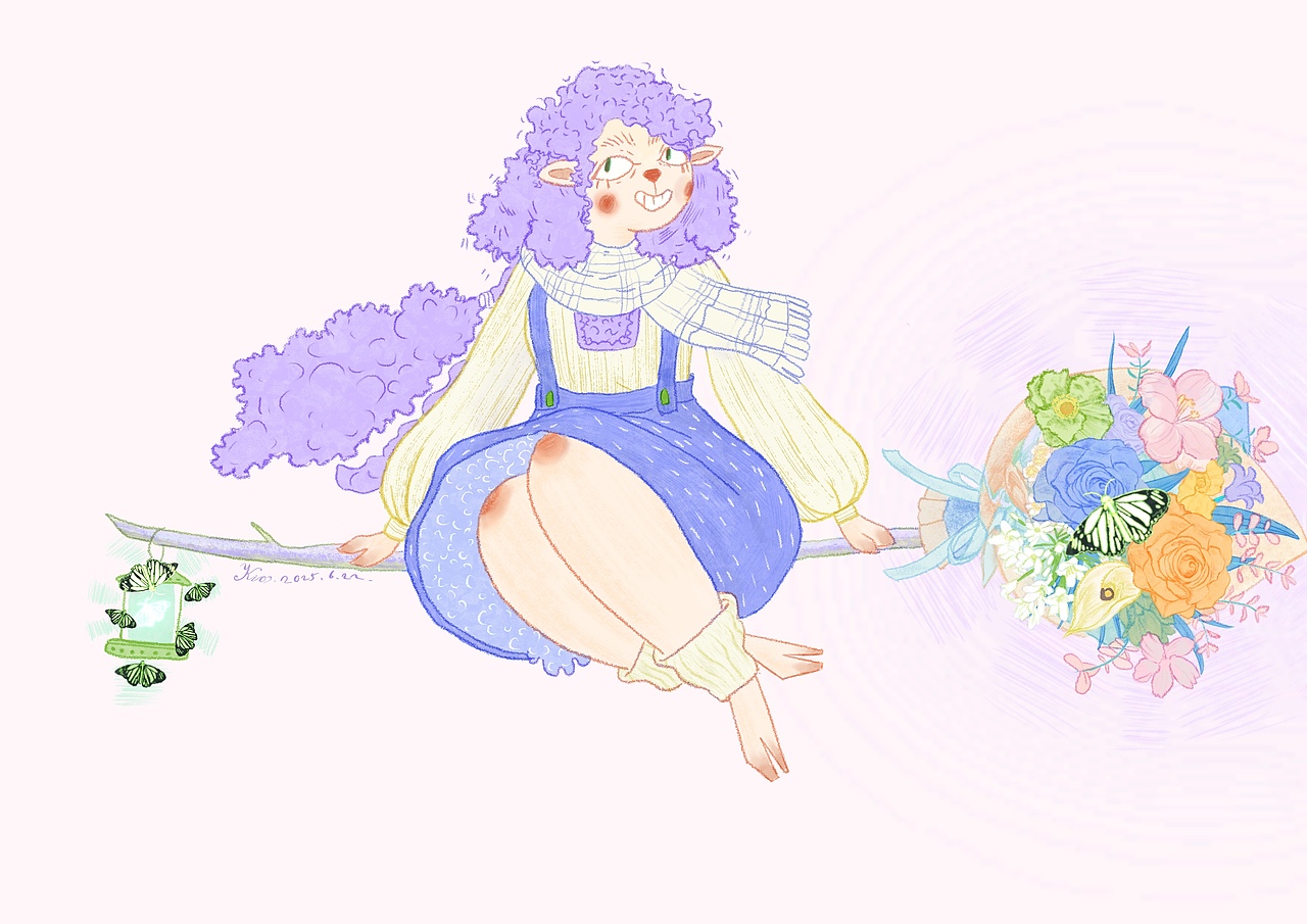 会魔法的羊村少女（图ZMzk4NjUxMzYw） - 儿童插画 - 站酷设计师kio3原创素材 - 站酷ZCOOL