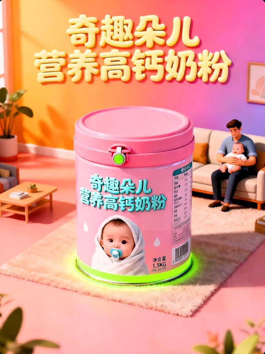 奇趣朵儿婴幼儿品牌产品设计/包装设计/AIGC设计/海报（图ZMzk4NjUzMzE2） - AI作品 - 站酷设计师风中的玫瑰耶原创素材 - 站酷ZCOOL
