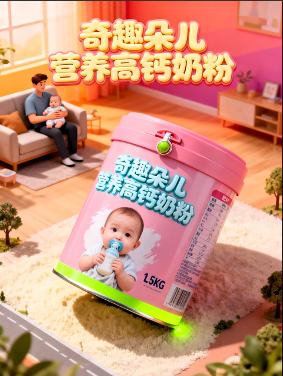 奇趣朵儿婴幼儿品牌产品设计/包装设计/AIGC设计/海报（图ZMzk4NjUzMzI0） - AI作品 - 站酷设计师风中的玫瑰耶原创素材 - 站酷ZCOOL