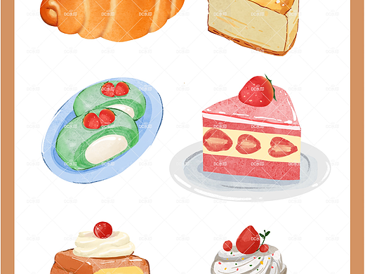 可爱手绘小面包