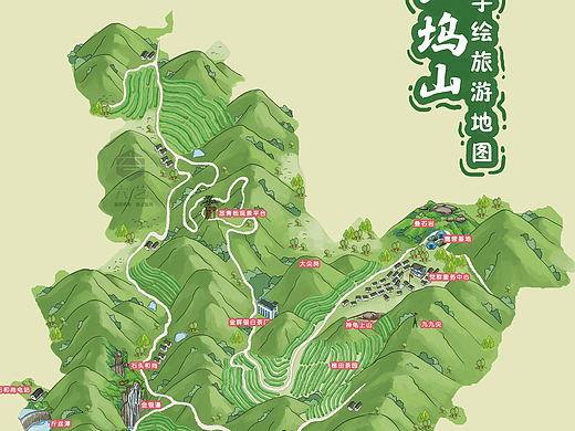 上坞山手绘旅游地图