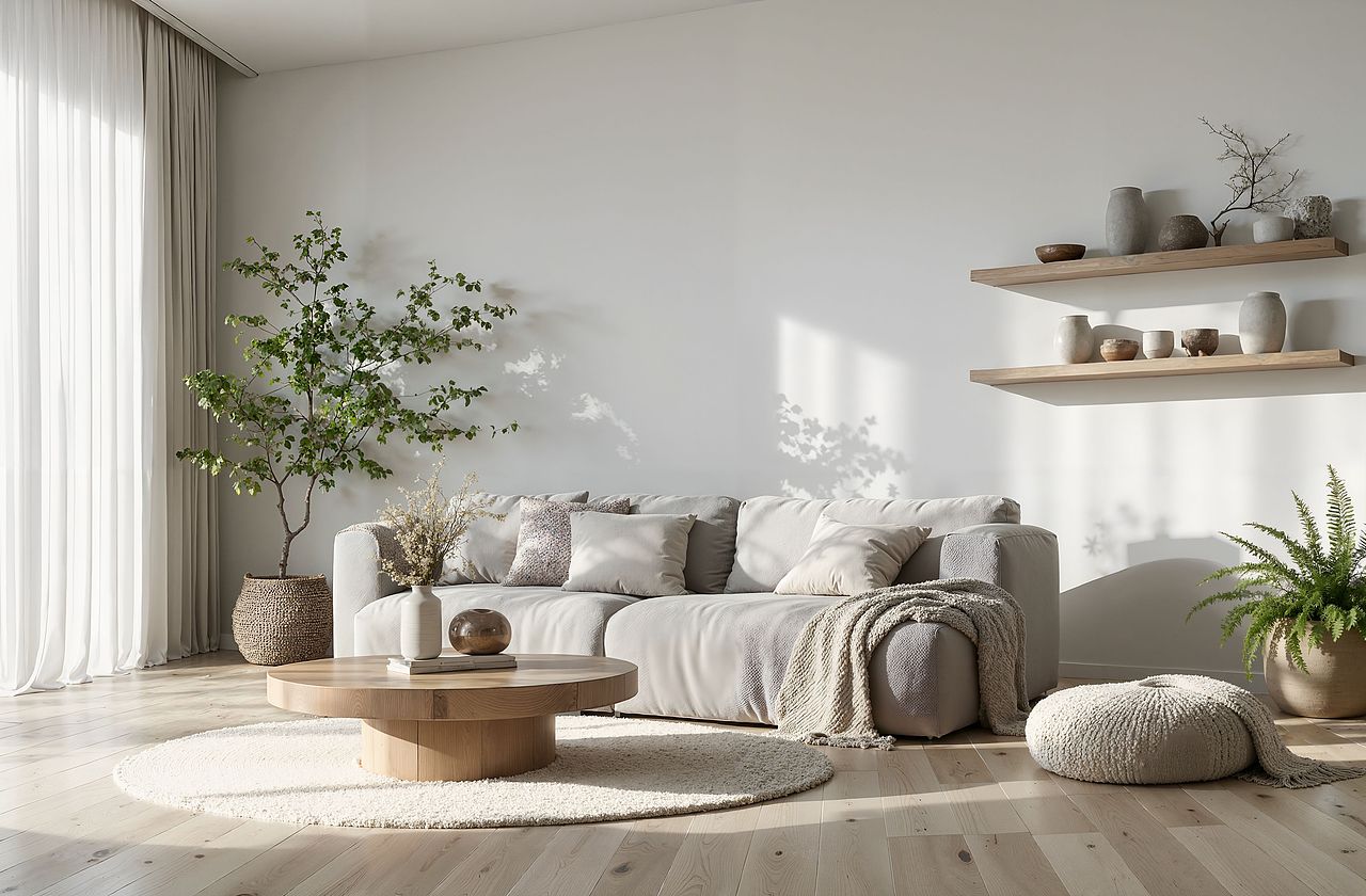 奶油色与木纹共舞：治愈系客厅光影魔术（图ZMzk4NjY2MTk2） - 家装设计 - 站酷设计师3d设计洲原创素材 - 站酷ZCOOL