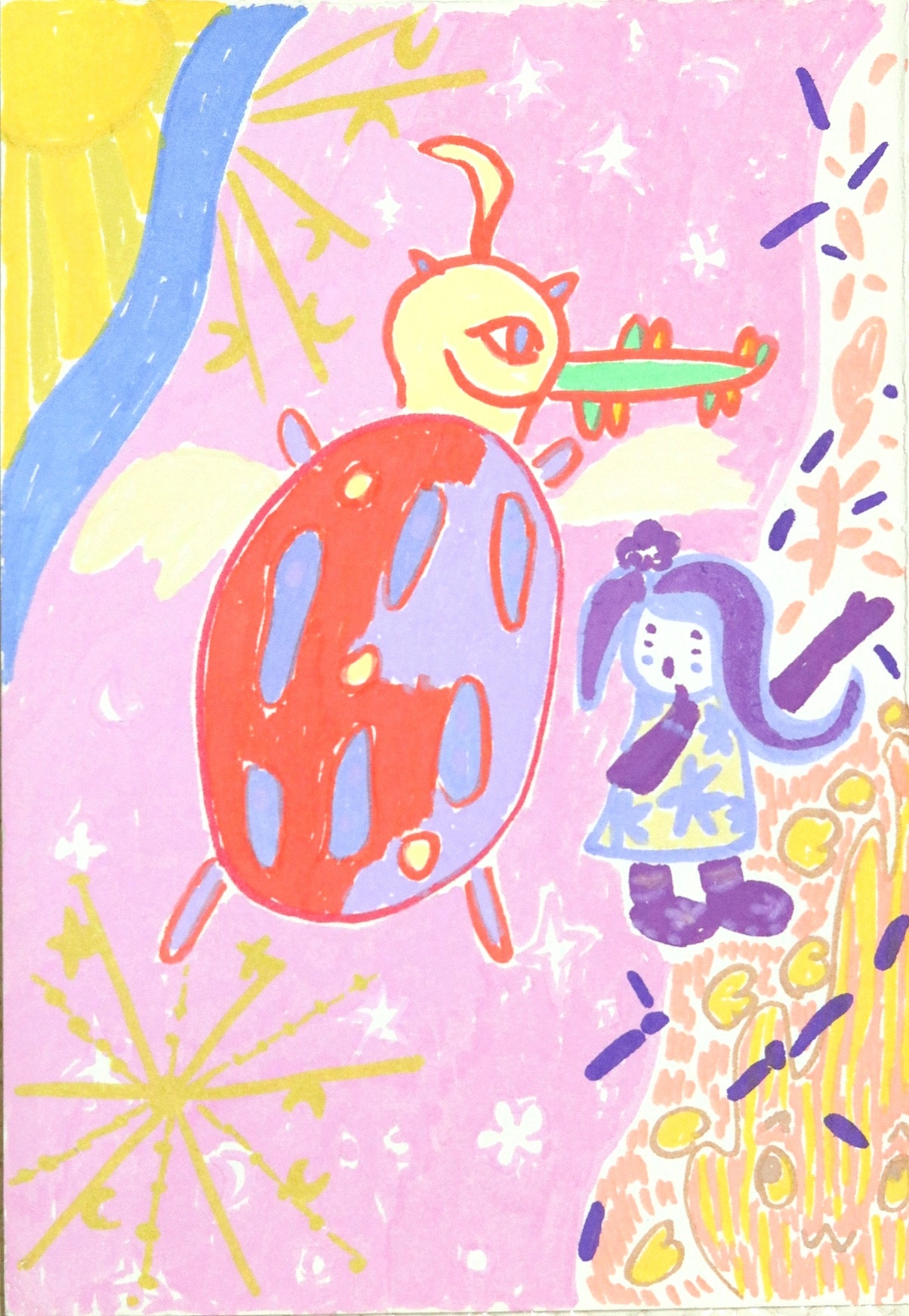 直觉绘画“会飞的鸟嘴龟🐢”