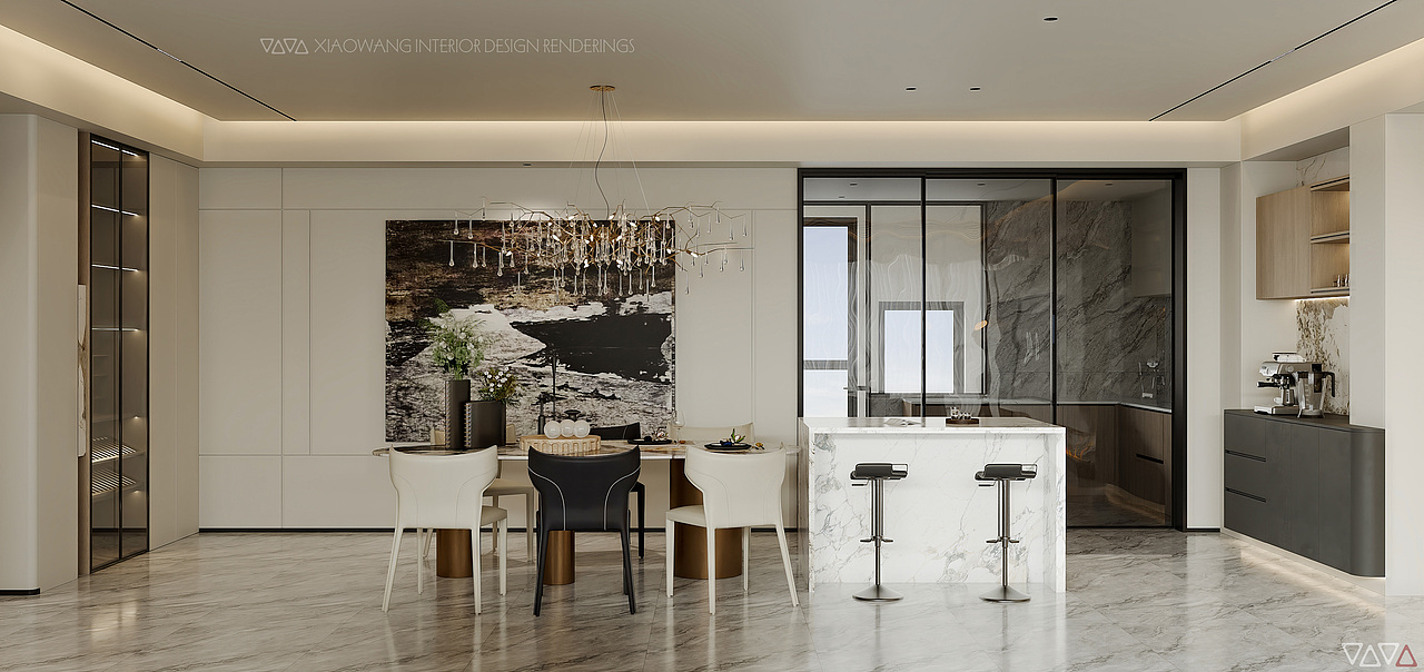 现代 意式客餐厅效果图（图ZMzk4NjgyNjgw） - 家装设计 - 站酷设计师地平线室内效果图原创素材 - 站酷ZCOOL