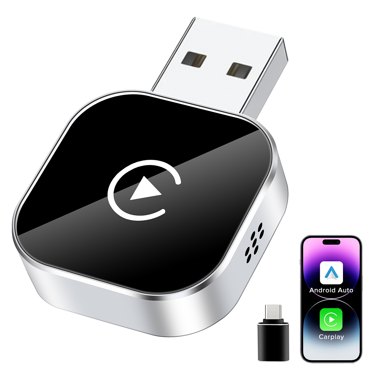 亚马逊-carplay盒子有线转无线2in1车载互联转换器