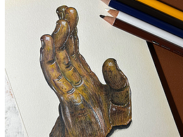 手繪-響堂山石窟佛手