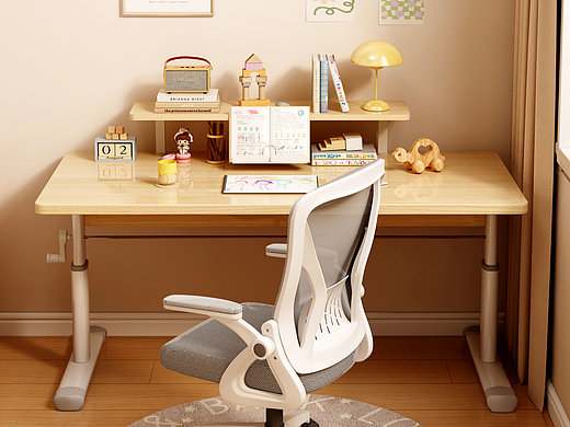 书桌建模渲染场景案例