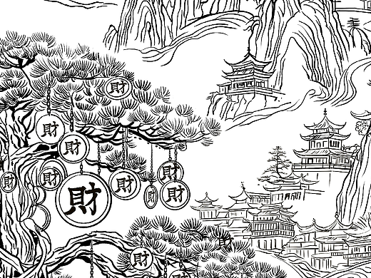 掐丝珐琅国风插画：以金为线，绘就东方美学新图景