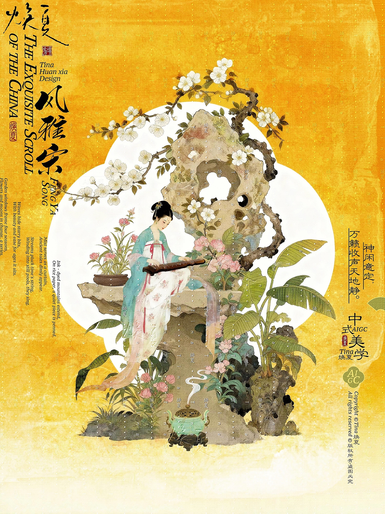 海报设计|中式十雅之抚琴