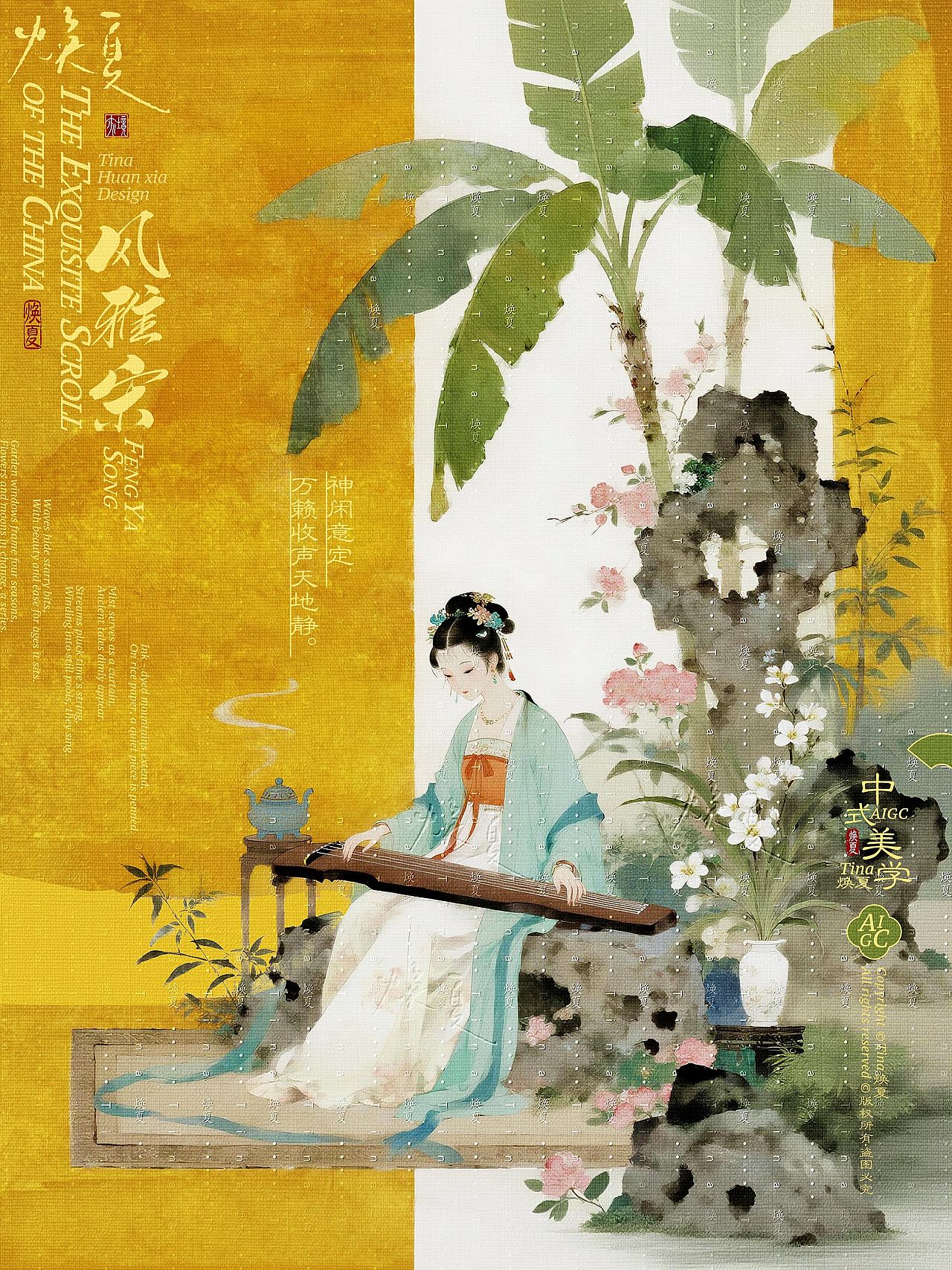 海报设计|中式十雅之抚琴(图ZMzk4NzIwMTM2) - 海报 - 站酷设计师Tina焕夏原创素材 - 站酷ZCOOL