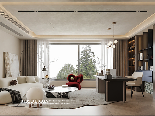 现代轻奢风-白龙马效果图