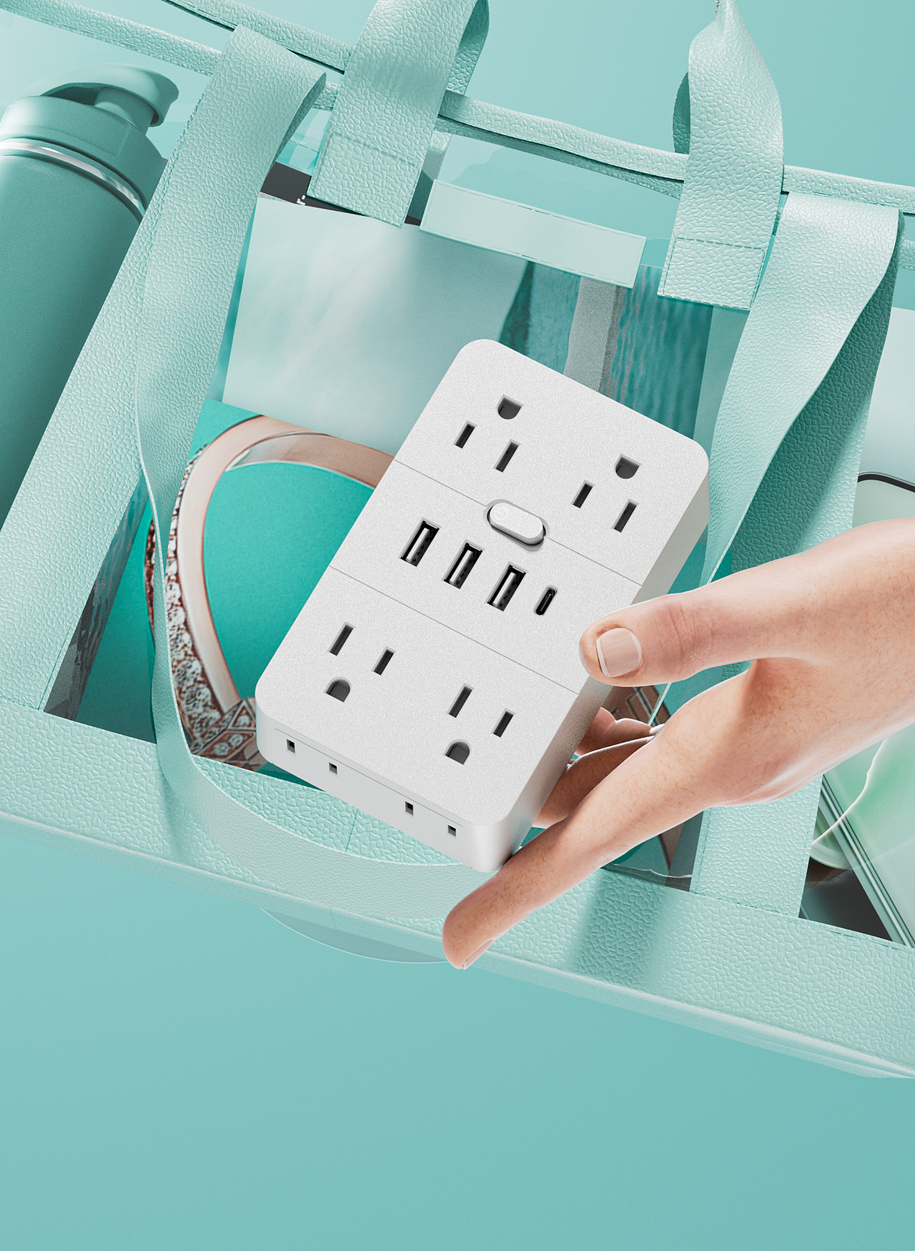 这种色调您喜欢吗插座渲染也能有蒂芙尼绿