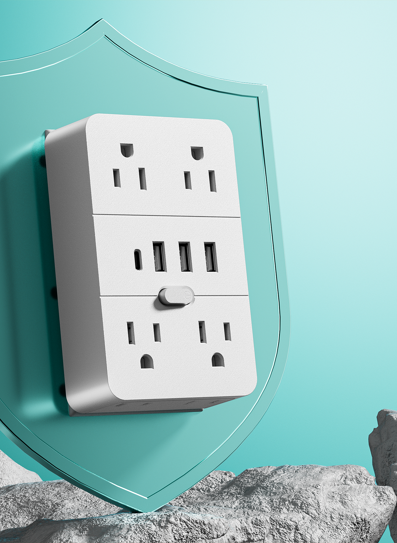 这种色调您喜欢吗插座渲染也能有蒂芙尼绿