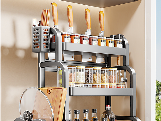 不锈钢枪灰调料置物架