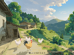 画了一些中国乡村场景