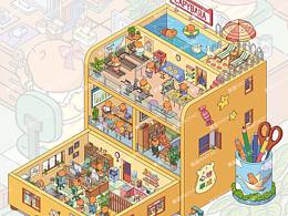 2.5D造景贴纸插画（可授权）