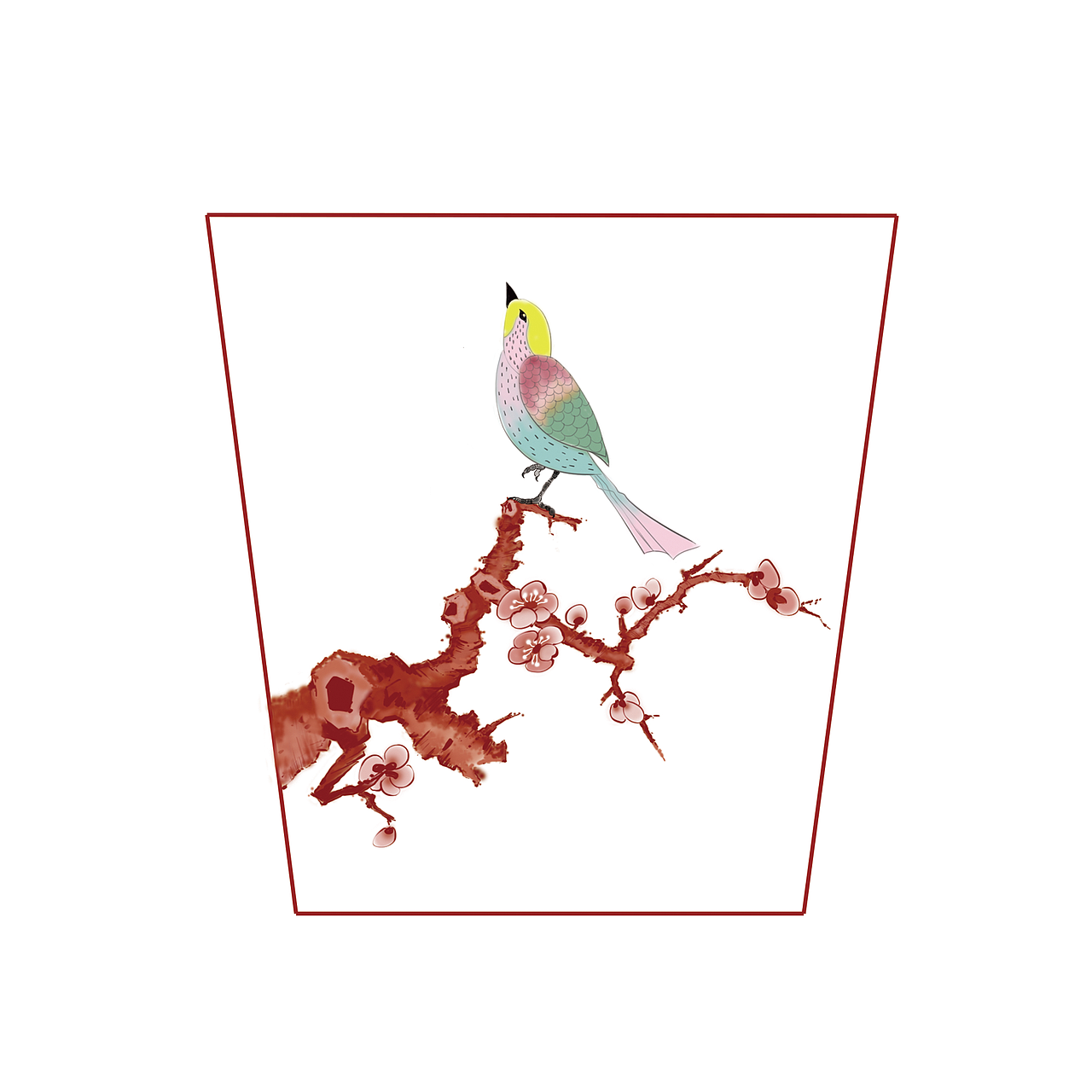 青鸟的冥想（已商用）（图ZMzk4NzY2MzQw） - 商业插画 - 站酷设计师古风咕噜原创素材 - 站酷ZCOOL