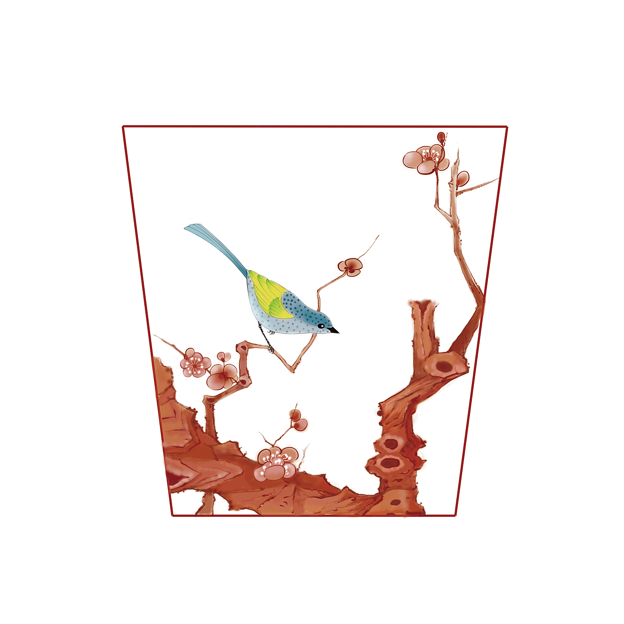 青鸟的冥想（已商用）（图ZMzk4NzY2MzM2） - 商业插画 - 站酷设计师古风咕噜原创素材 - 站酷ZCOOL