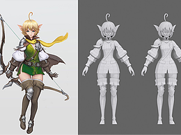 3dmax-精灵弓箭手女角色模型制作教程。3dmax建模基础