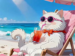 《海滨喵星人的慵懒微醺时光》