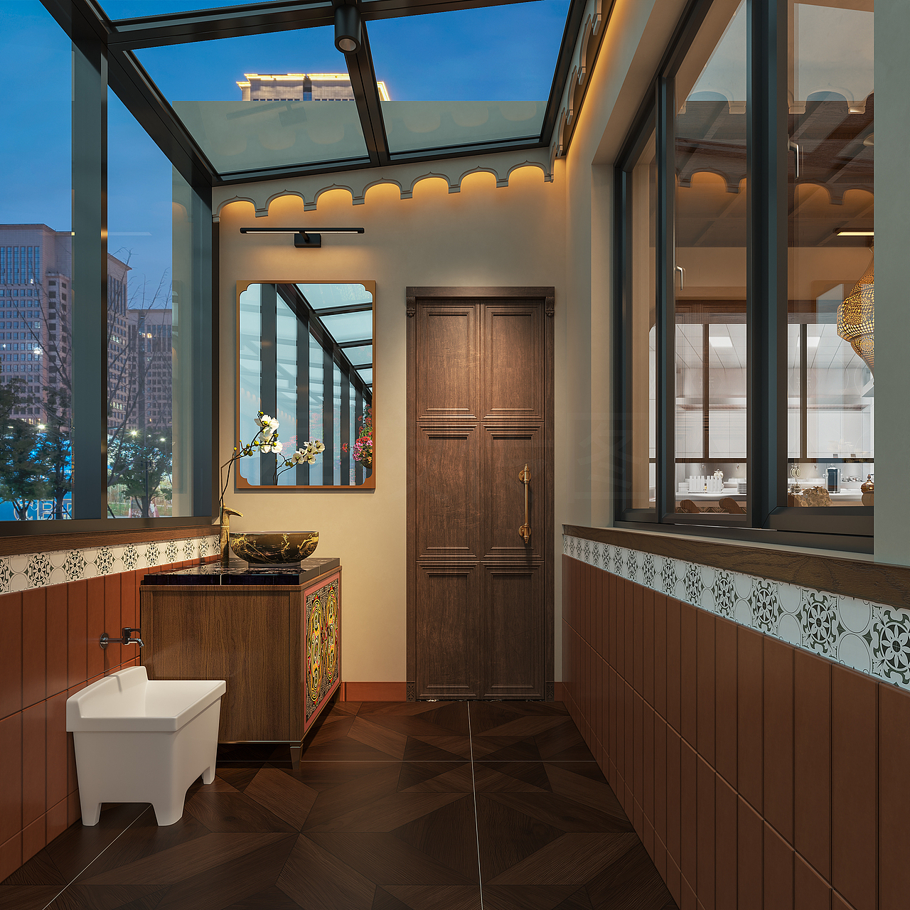 民族风餐厅效果图