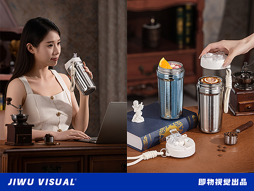 轻奢复古风 保温杯钛杯咖啡杯拍摄 ✖ 即物视觉