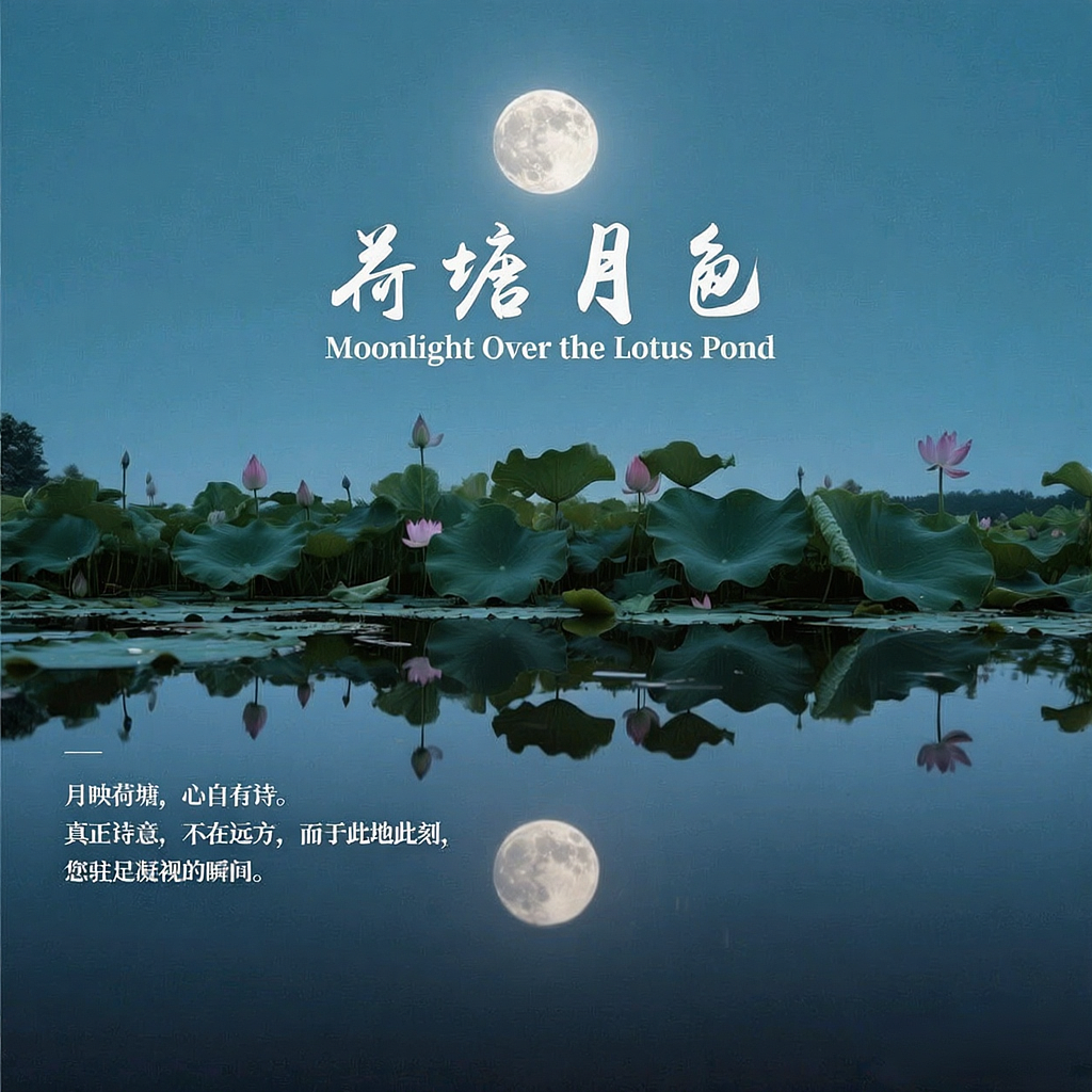 「荷塘月色」：月映荷塘，心自有诗（图ZMzk4ODA3MDM2） - AI作品 - 站酷设计师侯师傅原创素材 - 站酷ZCOOL
