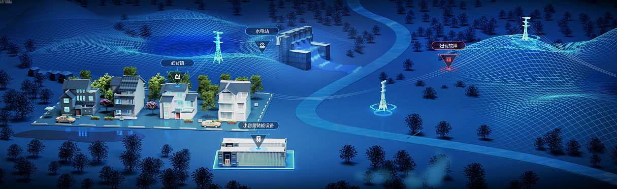 智慧电网系统平台大屏UIUX设计，实现全域数据的可视