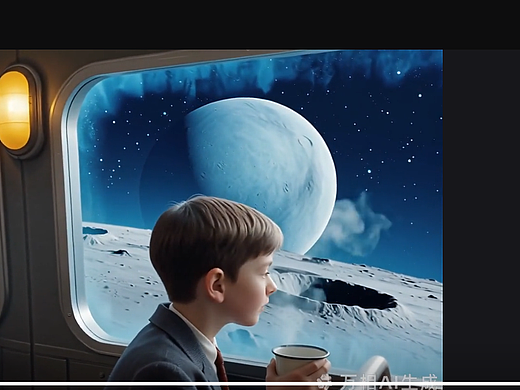 AI视频，宇宙、复古、科技