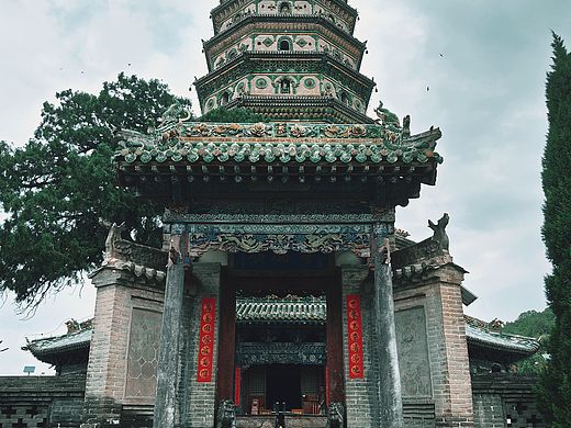 五台山泉打卡广胜寺飞虹塔