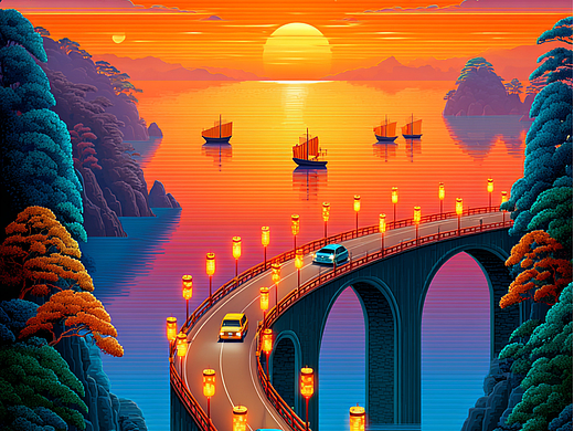 赴一场山海落日的浪漫约会(附提示词)