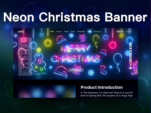 霓虹灯循环banner AE模板